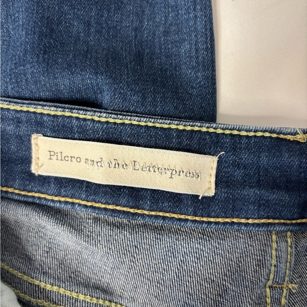 Anthropologie Pilcro & Letterpress Dark Blue Split-Ankle Jeans – Size 28 - Picture 9 of 15